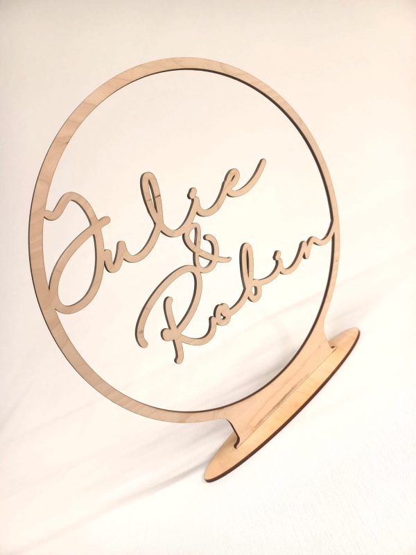 Houten ring met naam
