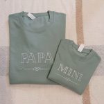 Sweater papa - mini groen geborduurd